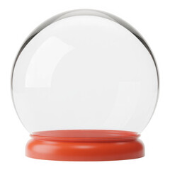 3d Empty snow glass ball with red tray 
