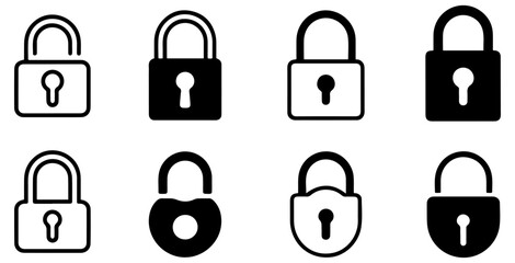 lock security padlock icon set
