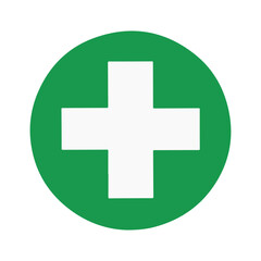 Obraz premium first aid green medical cross icon