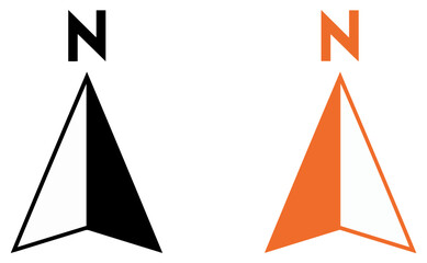 compass north arrow navigation icon set