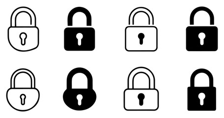 lock security padlock icon set
