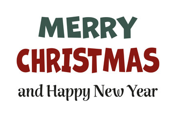 Merry Christmas and Happy New Year - text on transparant background		