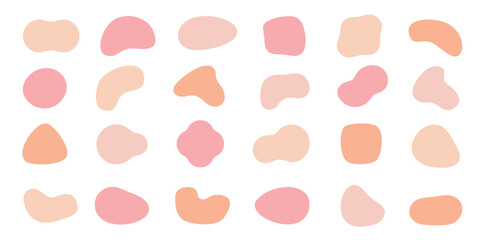 abstract geometric round shapes set ,Colorful organic shapes on a white background ,Abstract wavy , liquid bubble different form decorative sets, Vector illustration.
