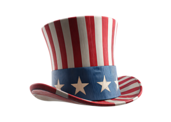 Uncle Sam Top Hat isolated on a transparent background