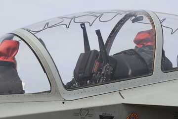 Military Fighter Jet Cockpit Close-Up