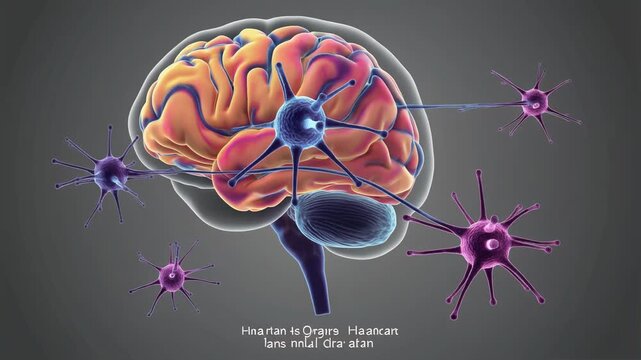 Animated Brain with Neurons and Synaptic Connections