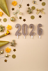 New year background with golden decoration