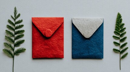 table with envelopes for christmas