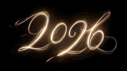 Neon 2026 sign on a dark background. AI generative.