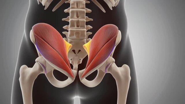 Human Superior Gemellus Muscle Anatomy 3D Animation