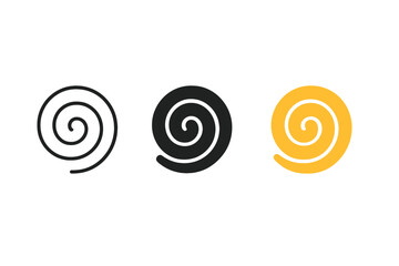 Three different colored spirals are shown in a row