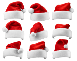 Santa Claus red Hat isolated on white background, full depth of field
