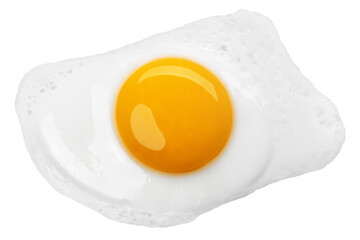 fried Egg isolated on white background, clipping path, full depth of field