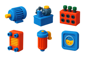 The image is a collection of blue