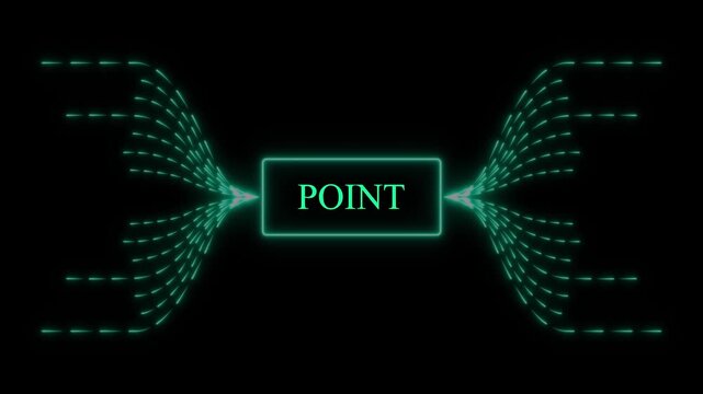 Glowing Neon Rectangle With Word POINT And Flowing Lines