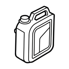 Plastic blue jerrycan oil bottle or fuel canister isolated on white background