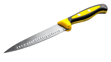 Slicing Precision: A sharp and stylish knife, perfectly poised for culinary creativity, exhibits both form and function with its gleaming blade and ergonomic handle.