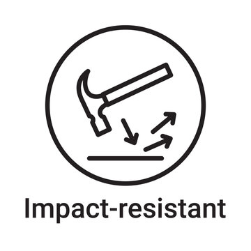 Impact-resistant icon. Vector line symbol for a website, product card, presentation and mobile app, packaging or instruction. Editable outline sign