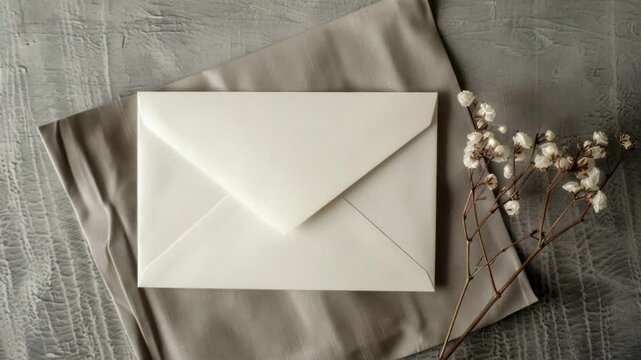 Video A white envelope sits atop a flat surface, possibly waiting to be opened or sent quality footage