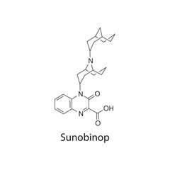 Sunobinop Molecular Structure Diagram skeletal formula on white background. Simple chemical illustration.