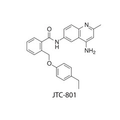 JTC-801 Molecular Structure Diagram skeletal formula on white background. Simple chemical illustration.