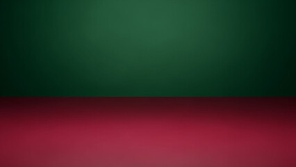 A bold, gradient background that transitions from a deep forest green at the top to a rich burgundy at the bottom, symbolizing the season