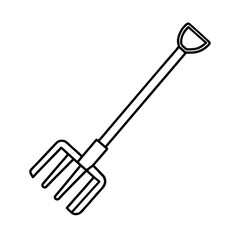 Metal garden shovel work tool equipment object isolated on white background vector illustration