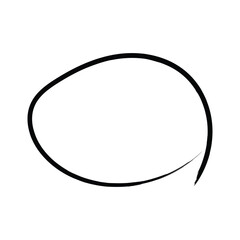 Simple black brushstroke oval shape on white background Illustration