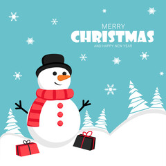 Snowman-merry christmas and happy new year