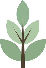 Minimalist flat design growing plant or branch icon