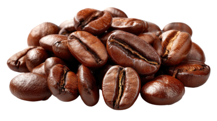 Roasted Coffee Beans: A close-up view of meticulously roasted coffee beans, showcasing the rich textures and alluring shades of brown, ready to be brewed into the perfect cup of coffee.