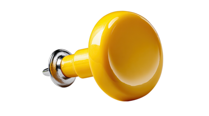 Vibrant Yellow Doorknob: A glossy yellow doorknob, its sleek design and polished surfaces reflecting a sense of elegance and inviting access. 