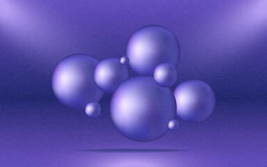 Luxury purple pearl floating on violet background with soft texture and glow. Editable vector illustration. 