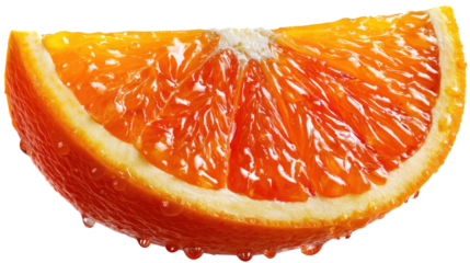 Juicy Orange Slice: A close-up shot of a vibrant, ripe orange slice, brimming with juicy freshness and the bright colors of nature.