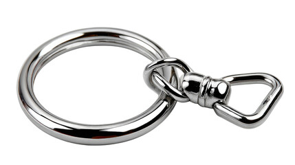 Fototapeta premium Shiny Steel Ring: A close-up showcases a polished, shiny steel ring, its curves reflecting light in a captivating display of industrial design and metallic allure.