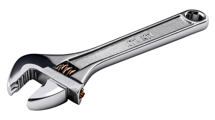 Obraz premium Adjustable Wrench: The gleaming metallic form of an adjustable wrench, a versatile tool, is displayed. This image embodies precision, mechanical engineering, and craftsmanship.