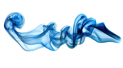 Fototapeta premium Abstract Blue Smoke Swirl: An artistic display of swirling, translucent blue smoke gracefully dances across the scene, creating an ethereal and captivating visual effect.