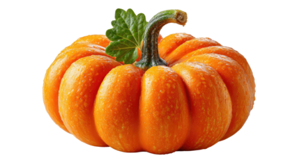 Vibrant Pumpkin Delight: A close-up shot of a perfect pumpkin, its bright orange skin, a testament to autumn's bounty. The details show the freshness and seasonal charm.