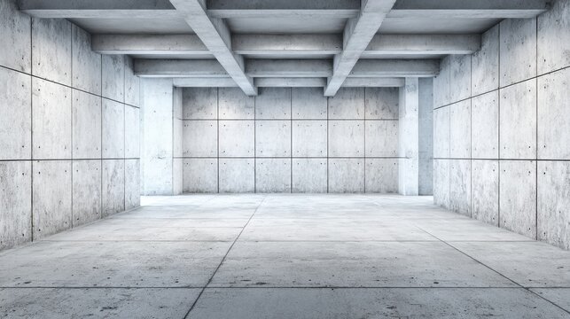 A large room with smooth concrete walls and floor offers an open airy feel ideal for creativity.