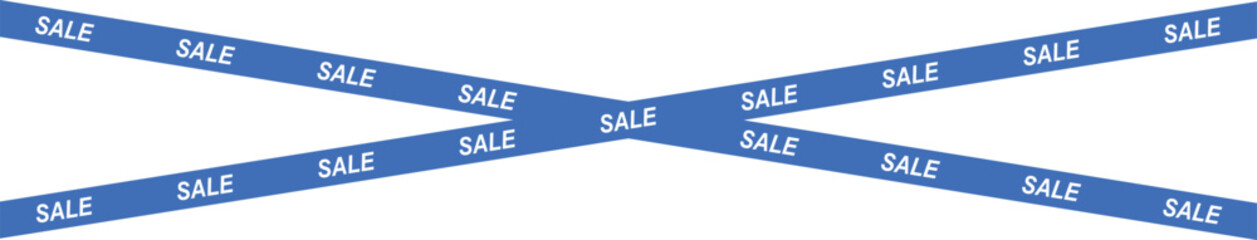 A Captivating Composition Featuring Blue Sale Ribbons Against a Crisp White Backdrop Showcasing Dynamic Angles and Emphasizing Promotional Marketing Elements for Retail Success