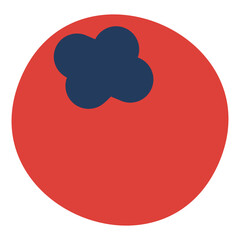 Christmas decoration, holly, rowan, red berry isolated on transparent. Hand drawn line art vector illustration. Traditional holiday, Xmas, New Year, seasonal design element, clip art