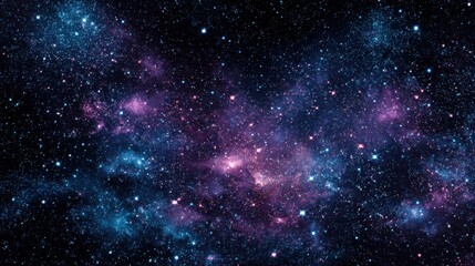 Fototapeta premium A stunning view of the universe showcasing a colorful array of nebulae and countless stars scattered across a dark background. This cosmic scene captures the beauty of space.