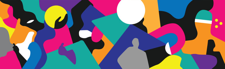  People modern psychology , virtual reality abstract vector background