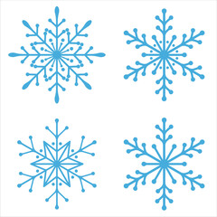 Minimal Blue Snowflake Icon – Winter, Cold, and Frozen Weather Symbol illustration Design

