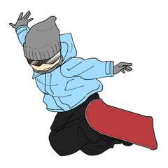 スノボで大技を決める男性