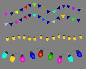 Christmas Lights garland ,Colorful Christmas Lights .