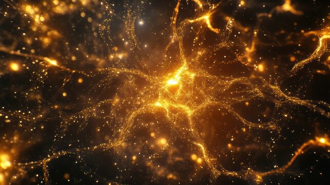Neural AI Circuit Board with Electric Energy Streams.