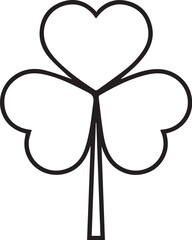 Naklejka premium simple Clover leaf (three-leaf) black line vector icon on white background