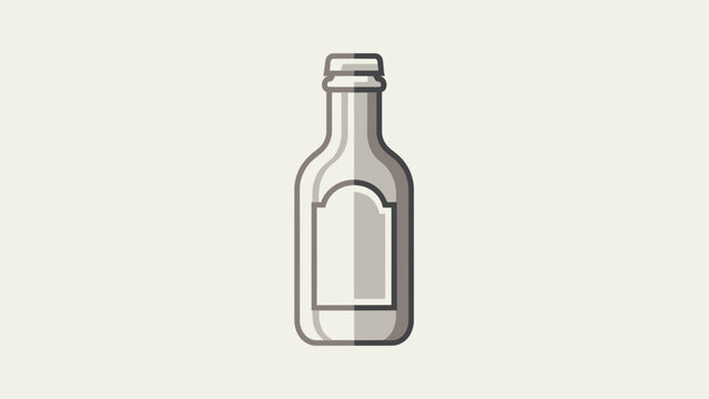 Stylized illustration of a glass bottle with a label. - Powered by Adobe