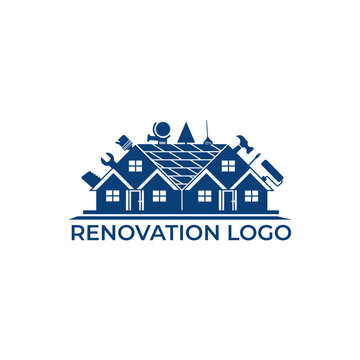Home Renovation logo, house repair logo, tools icon, maintenance logo, architect logo